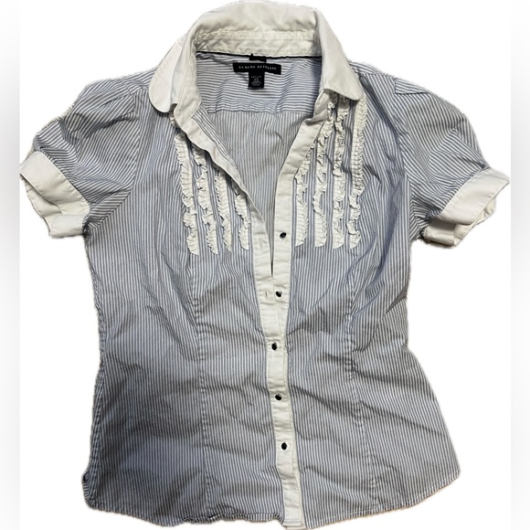 Vintage Banana Republic shirt sz XS petite baby doll ruffle top. - Picture 4 of 7